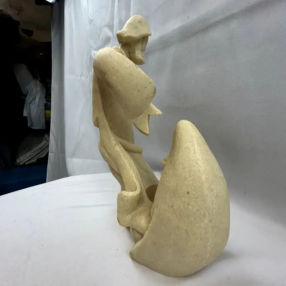 SKU2184 Holy Family Nativity Tea Light Candle Holder Mary Jesus Joseph Sandstone